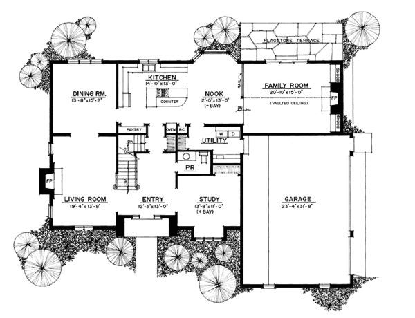 House Plan Design - Traditional Floor Plan - Main Floor Plan #1016-26