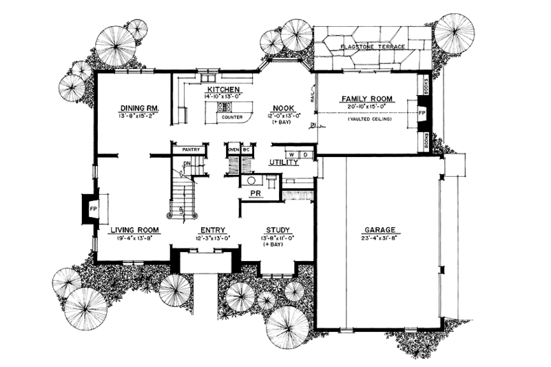 House Plan Design - Floor Plan - Main Floor for Traditional House Plan #1016-26 - 4 bed, 2.5 bath