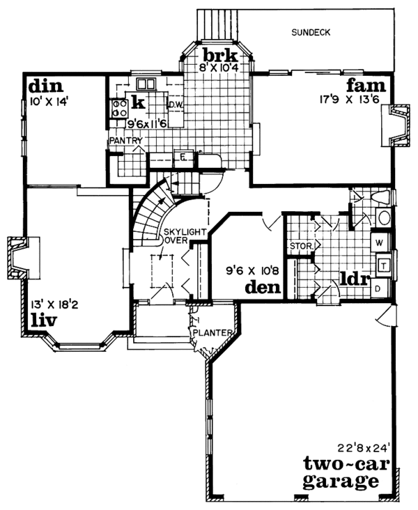 House Blueprint - Tudor Floor Plan - Main Floor Plan #47-971