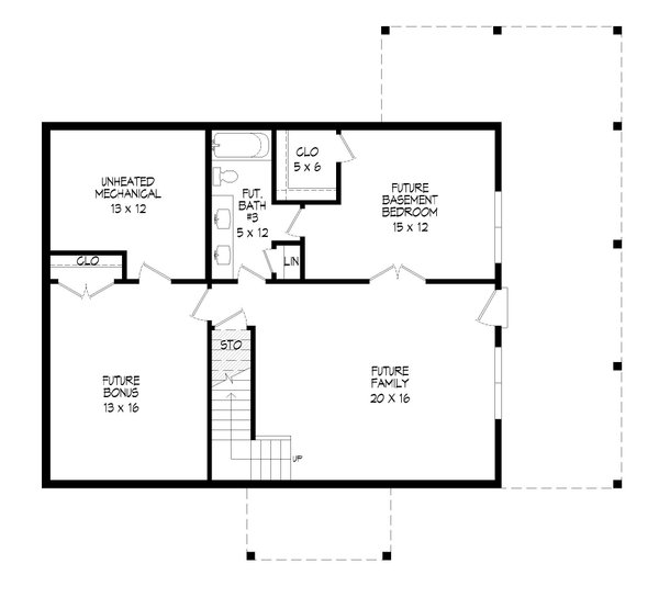 Modern Floor Plan - Lower Floor Plan #932-585