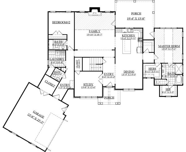 Farmhouse Floor Plan - Main Floor Plan #1071-5