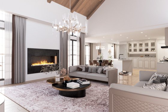 Interior - Family Room for Traditional House Plan #54-456 - 3 bed, 2.5 bath
