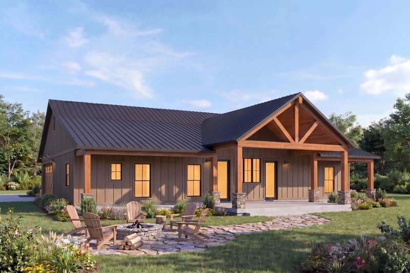 House Design - Exterior - Rear Elevation 2 for Farmhouse House Plan #1074-140 - 4 bed, 3 bath