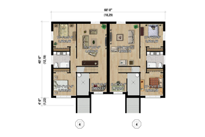 Contemporary Floor Plan - Lower Floor Plan #25-5008