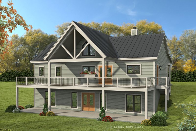 House Plan Design - Exterior - Rear Elevation for Country House Plan #932-590 - 2 bed, 2 bath