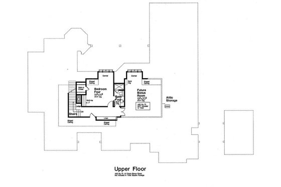 Floor Plan - Upper Floor for European House Plan #310-1296 - 4 bed, 4.5 bath
