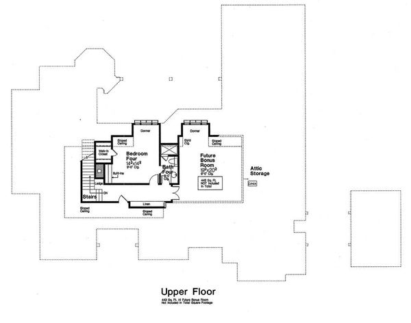 European Floor Plan - Upper Floor Plan #310-1296