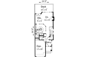 Floor Plan - Main Floor for Traditional House Plan #303-380 - 3 bed, 2.5 bath