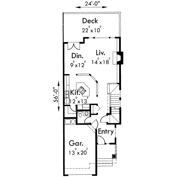 Traditional Floor Plan - Main Floor Plan #303-380