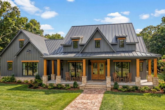Exterior - Front Elevation 3 for Farmhouse House Plan #1074-134 - 4 bed, 3.5 bath