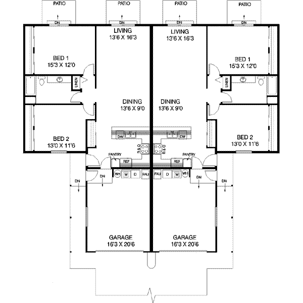 Architectural House Design - Ranch Floor Plan - Main Floor Plan #60-486