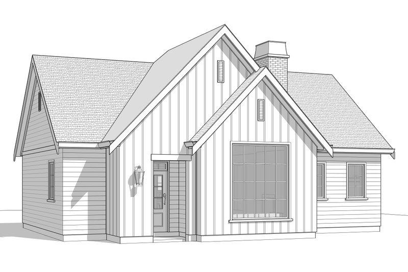 House Blueprint - Exterior - Front Elevation 5 for Cottage House Plan #1114-58 - 2 bed, 2 bath