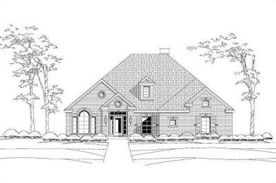 Exterior - Front Elevation for European House Plan #411-815 - 4 bed, 3 bath