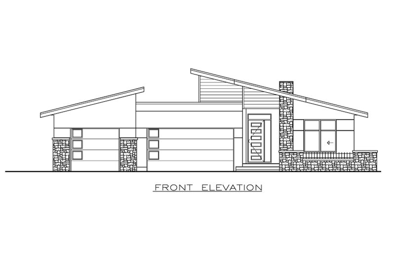 Home Plan - Exterior - Front Elevation 3 for Contemporary House Plan #1100-78 - 3 bed, 2 bath