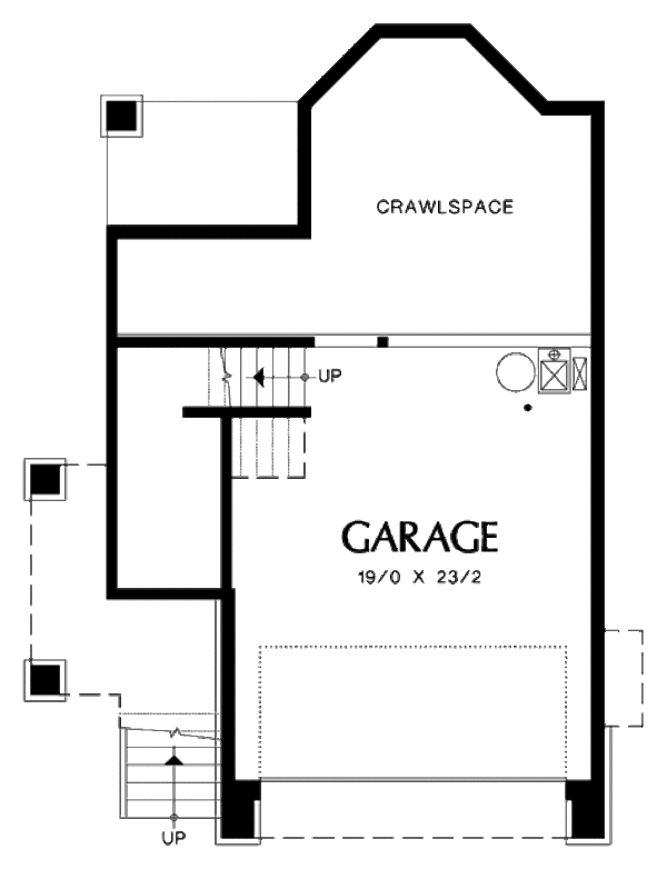 House Design - Traditional Floor Plan - Lower Floor Plan #48-440