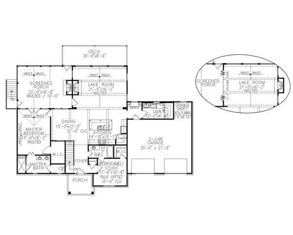 Craftsman Floor Plan - Main Floor Plan #54-562