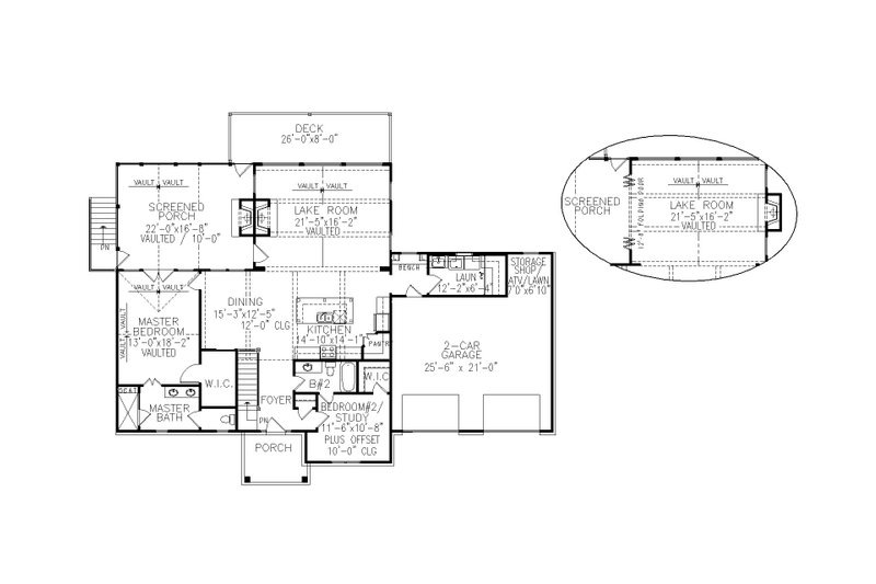Dream House Plan - Floor Plan - Main Floor for Craftsman House Plan #54-562 - 4 bed, 3 bath