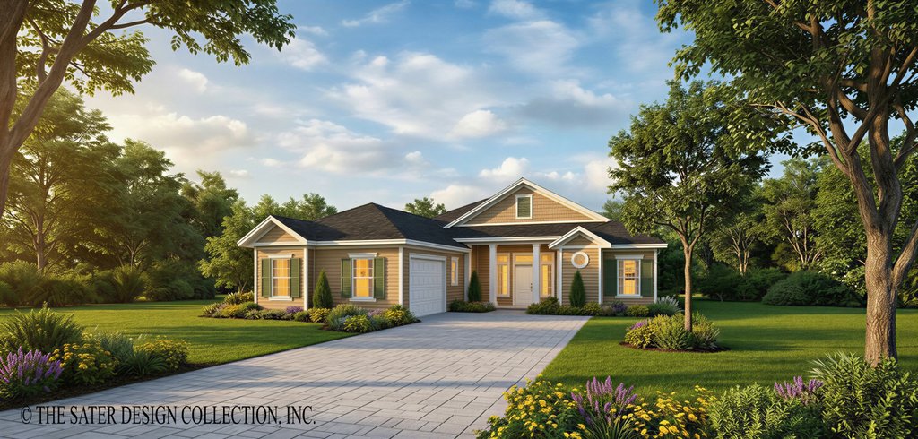 Exterior - Front Elevation 2 for Country House Plan #930-366 - 3 bed, 2 bath