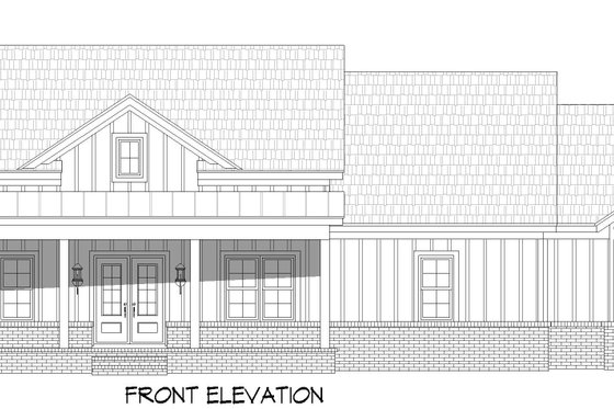Exterior - Front Elevation 4 for Farmhouse House Plan #932-1216 - 3 bed, 2.5 bath