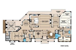 Floor Plan - Main Floor for Beach House Plan #27-546 - 4 bed, 4.5 bath