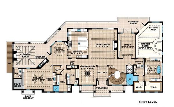 Beach Floor Plan - Main Floor Plan #27-546