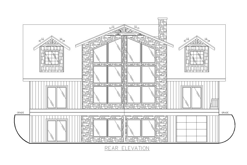 Architectural House Design - Exterior - Rear Elevation for Farmhouse House Plan #117-951 - 3 bed, 3.5 bath