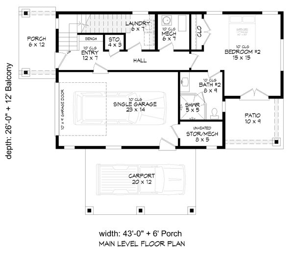 House Blueprint - Contemporary Floor Plan - Main Floor Plan #932-1226