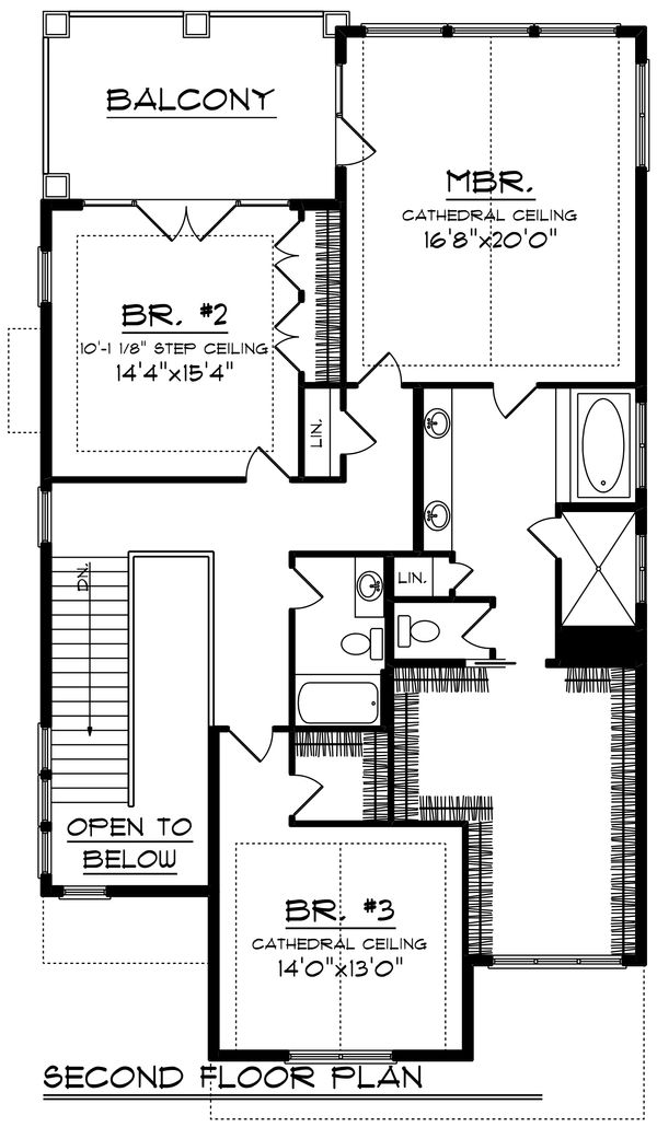 Architectural House Design - Craftsman Floor Plan - Upper Floor Plan #70-1426