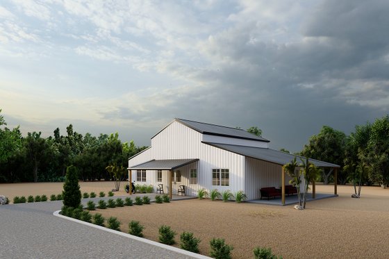 Exterior - Other Elevation 4 for Barndominium House Plan #1107-16 - 2 bed, 2 bath