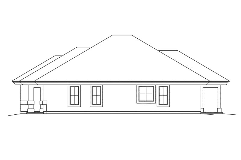 House Blueprint - Exterior - Other Elevation 1 for Ranch House Plan #57-690 - 3 bed, 2 bath