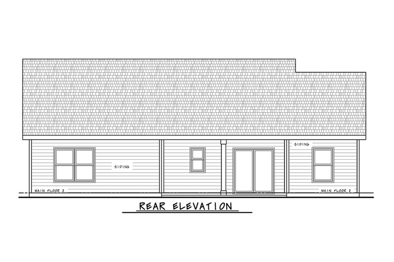 Dream House Plan - Exterior - Rear Elevation for Farmhouse House Plan #20-2655 - 3 bed, 2 bath