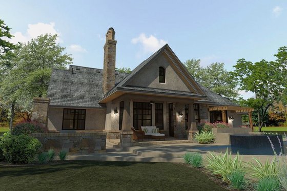 Exterior - Rear Elevation for Craftsman House Plan #120-193 - 3 bed, 3 bath