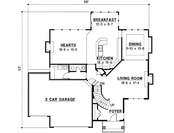 European Floor Plan - Main Floor Plan #67-573