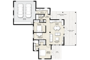 Cabin Style House Plan - 2 Beds 2 Baths 1200 Sq/Ft Plan #924-14 Floor 