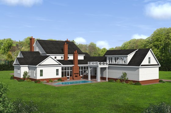Exterior - Rear Elevation for Traditional House Plan #932-449 - 6 bed, 5 bath