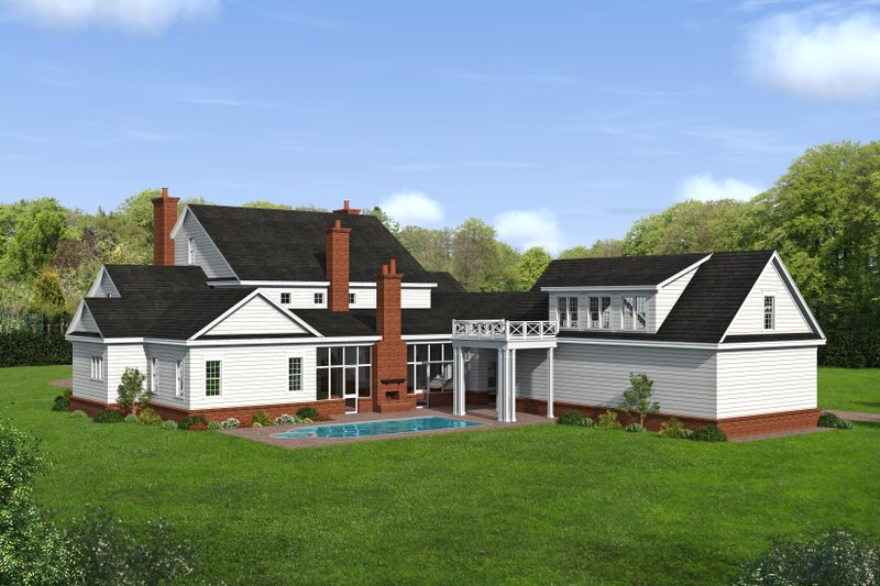 Architectural House Design - Exterior - Rear Elevation for Traditional House Plan #932-449 - 6 bed, 5 bath