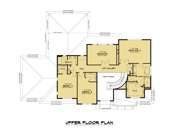 House Design - Contemporary Floor Plan - Upper Floor Plan #1066-116