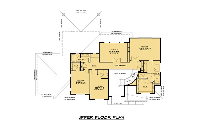 Dream House Plan - Floor Plan - Upper Floor for Contemporary House Plan #1066-116 - 5 bed, 3.5 bath
