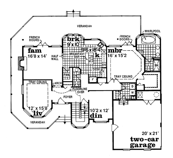House Plan Design - Victorian Floor Plan - Main Floor Plan #47-841