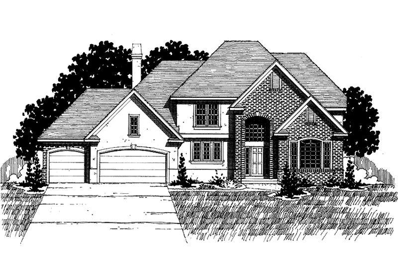 House Blueprint - Traditional Exterior - Front Elevation Plan #320-888