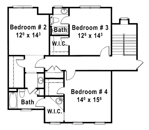 Architectural House Design - Country Floor Plan - Upper Floor Plan #429-389