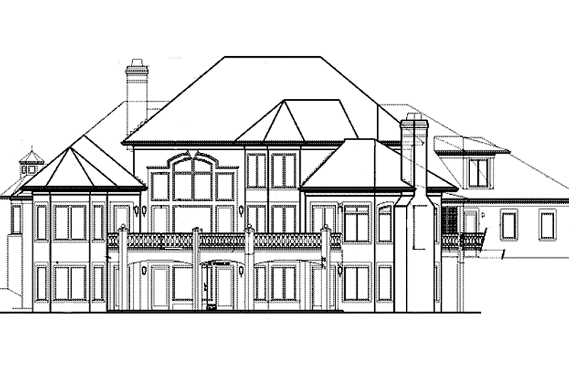 Dream House Plan - Exterior - Rear Elevation for Mediterranean House Plan #453-324 - 5 bed, 4 bath