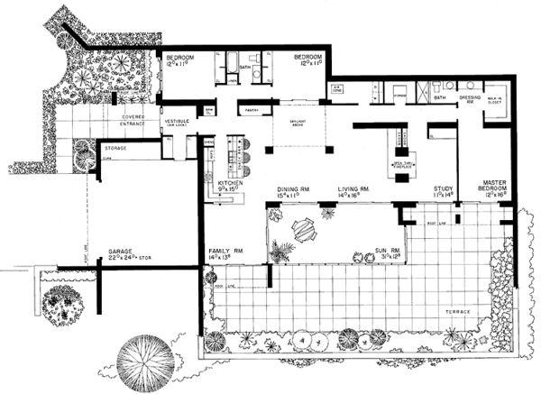 Home Plan - Contemporary Floor Plan - Main Floor Plan #72-758