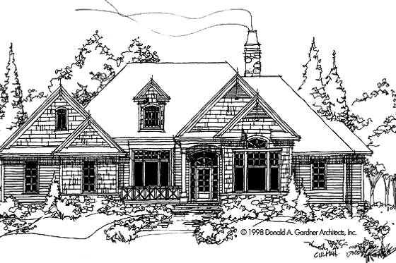 Exterior - Front Elevation 3 for Country House Plan #929-326 - 5 bed, 5.5 bath