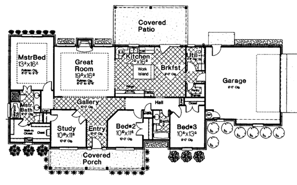 Home Plan - Country Floor Plan - Main Floor Plan #310-1229