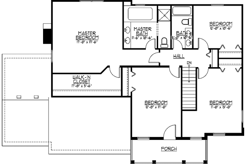 Home Plan - Floor Plan - Upper Floor for Country House Plan #978-27 - 4 bed, 2.5 bath
