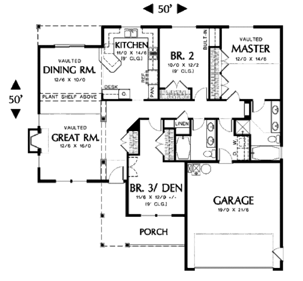 Home Plan - Traditional Floor Plan - Main Floor Plan #48-121
