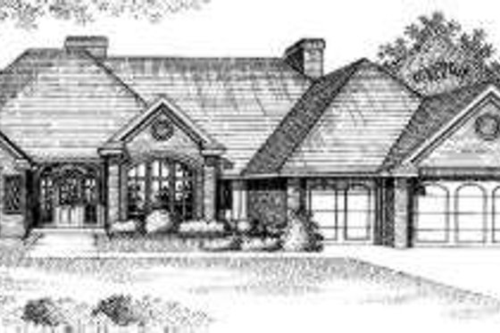 Exterior - Front Elevation for European House Plan #310-130 - 4 bed, 3 bath