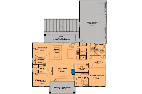 Dream House Plan - Farmhouse Floor Plan - Main Floor Plan #1111-34