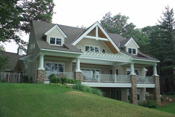 Exterior - Rear Elevation 1 for Craftsman House Plan #928-21 - 5 bed, 4 bath